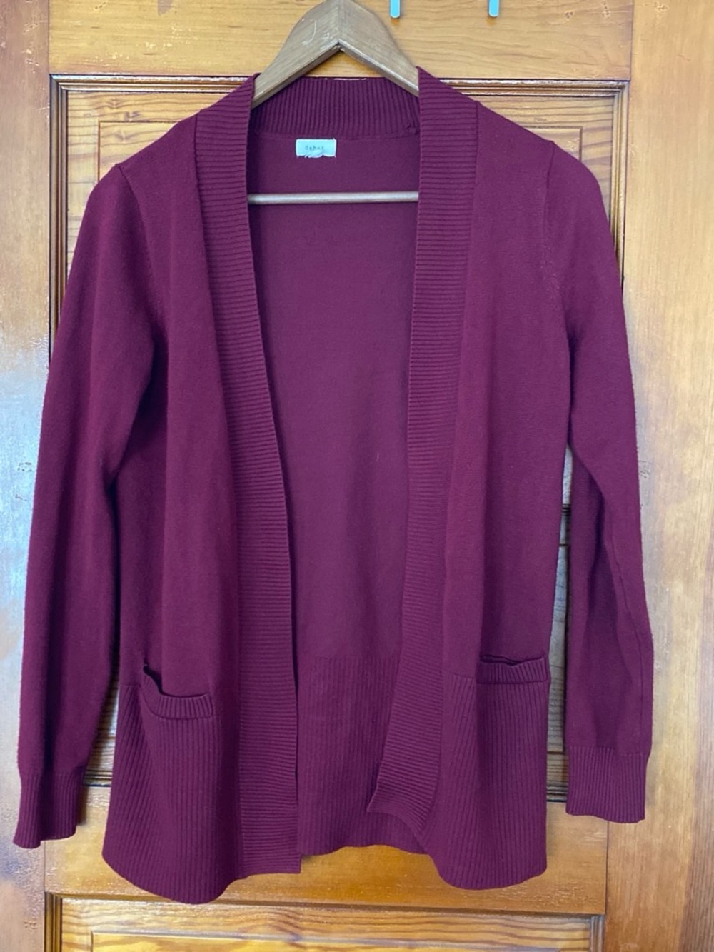 debut Open-Front Wine Red Cardigan
